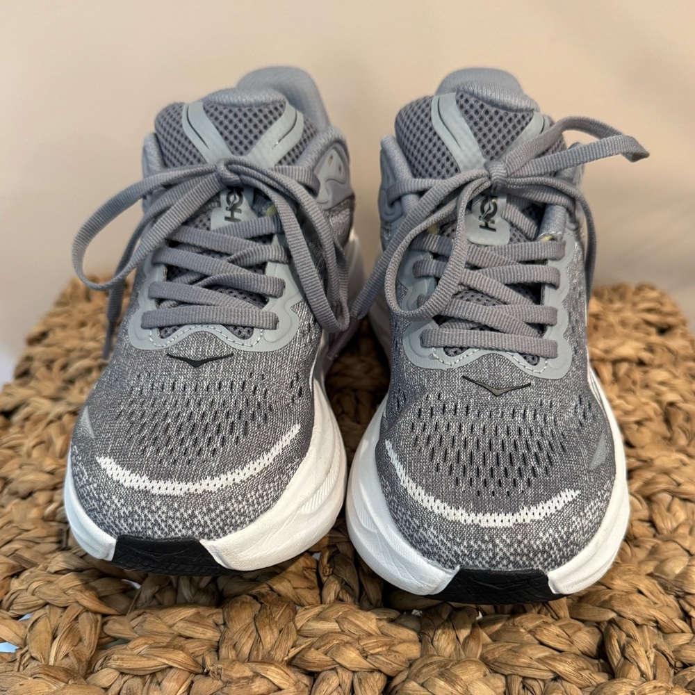 Hoka Bondi 9 - Basically New! Gray and White Athletic Shoes - Picture 3 of 7